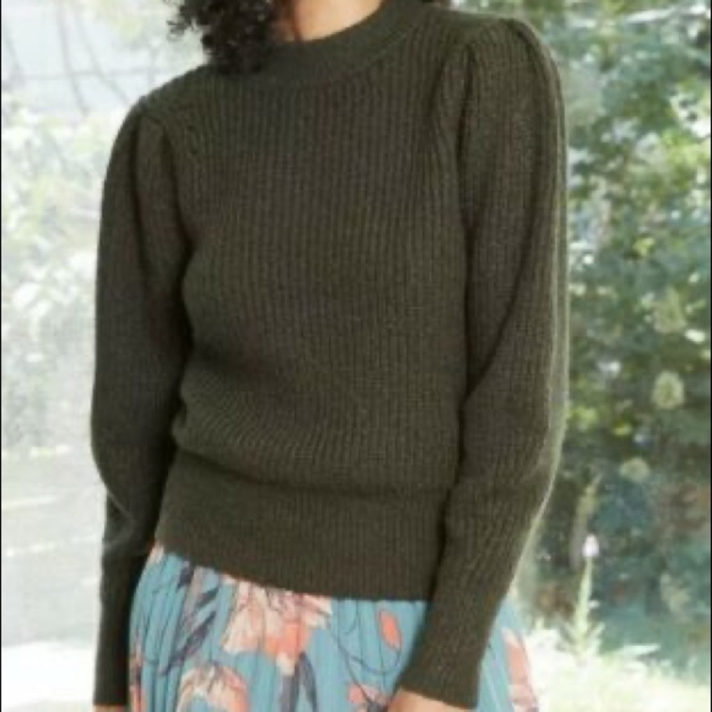 A New Day_NWOT_Crew Neck Puff Sleeve Sweater